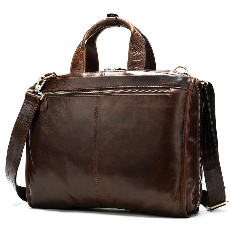 Mens Large Capacity Simple Style Vintage Business Briefcase Handbag