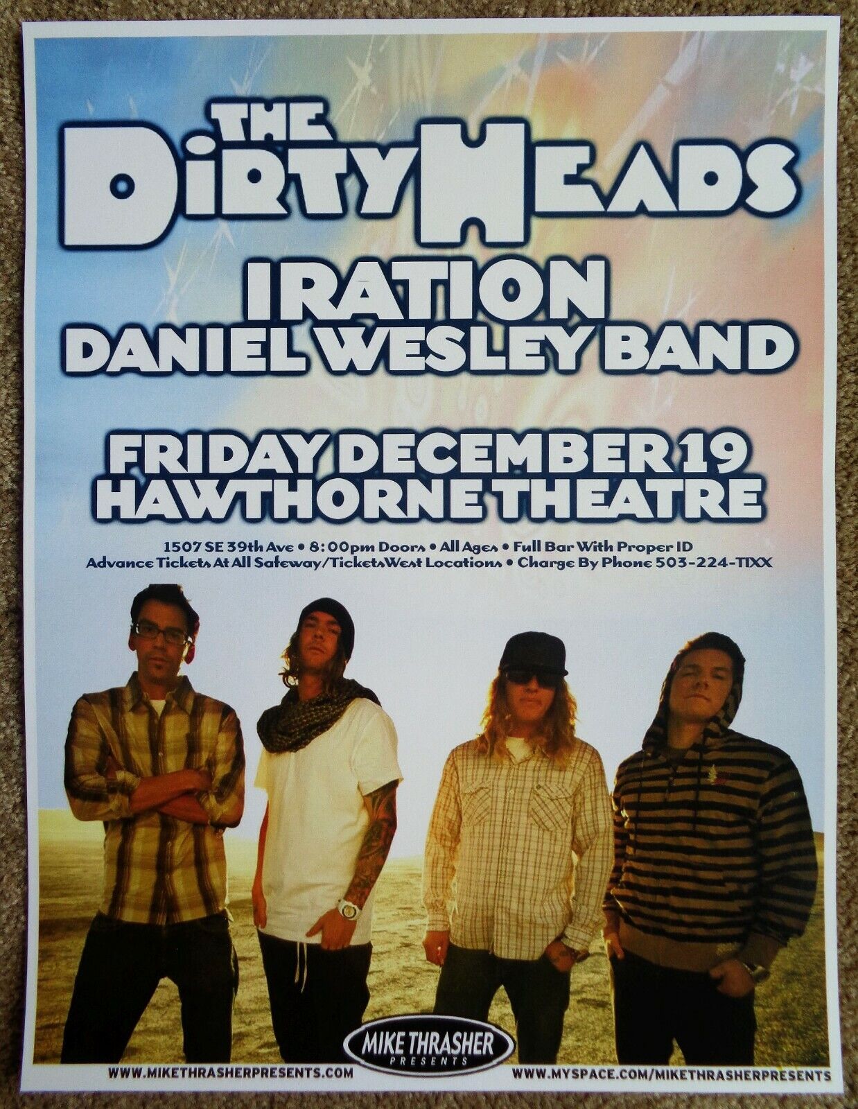 DIRTY HEADS 2008 Gig POSTER Portland Oregon Concert