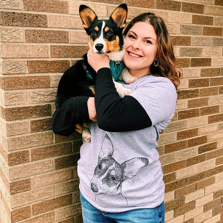 Custom Detailed Pet Portrait Sweatshirt Hoodie T-shirt