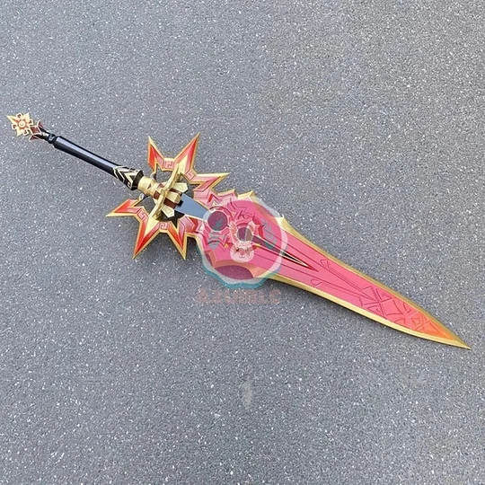 原神 両手剣 千烈の日輪 マーヴィカ 110CM 炎神 武器 PU製 剣