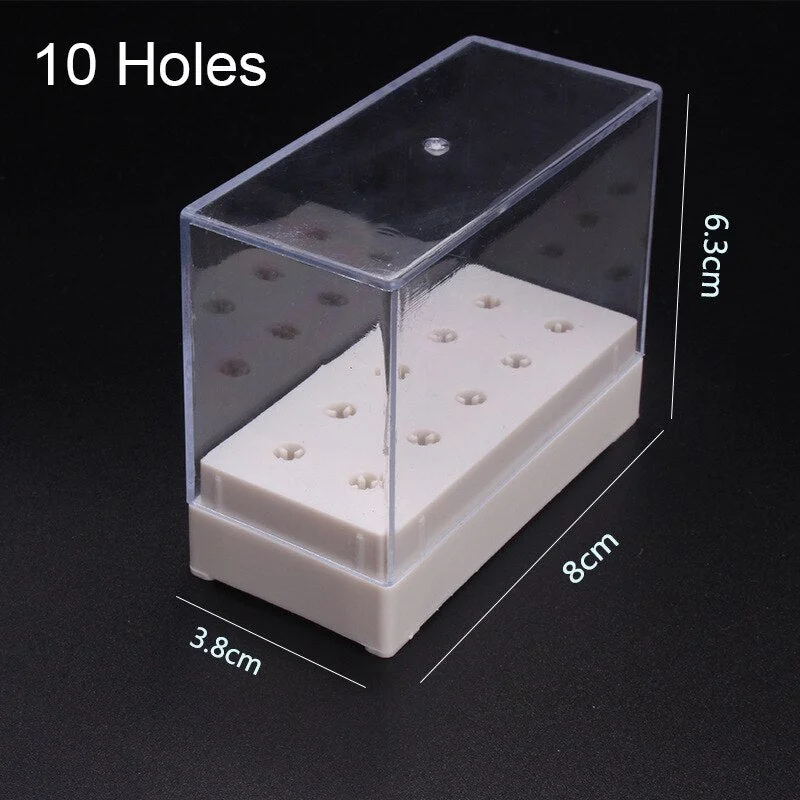 Acrylic Nail Drill Bit Storage Box Files Holder Empty Display Container Stand Nail Machine Case Cutter Manicure Accessories 2021