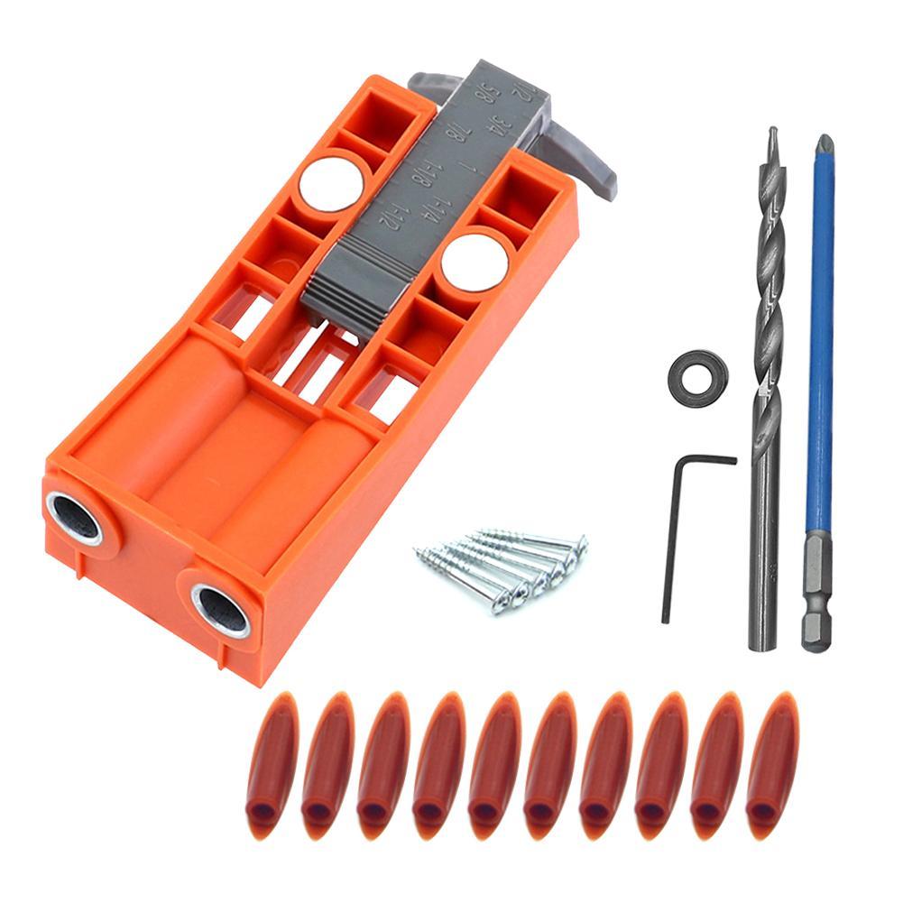 

Woodworking Pocket Hole Jig Kit Drill Guide Set Puncher Locator w/2 Magnets, 501 Original