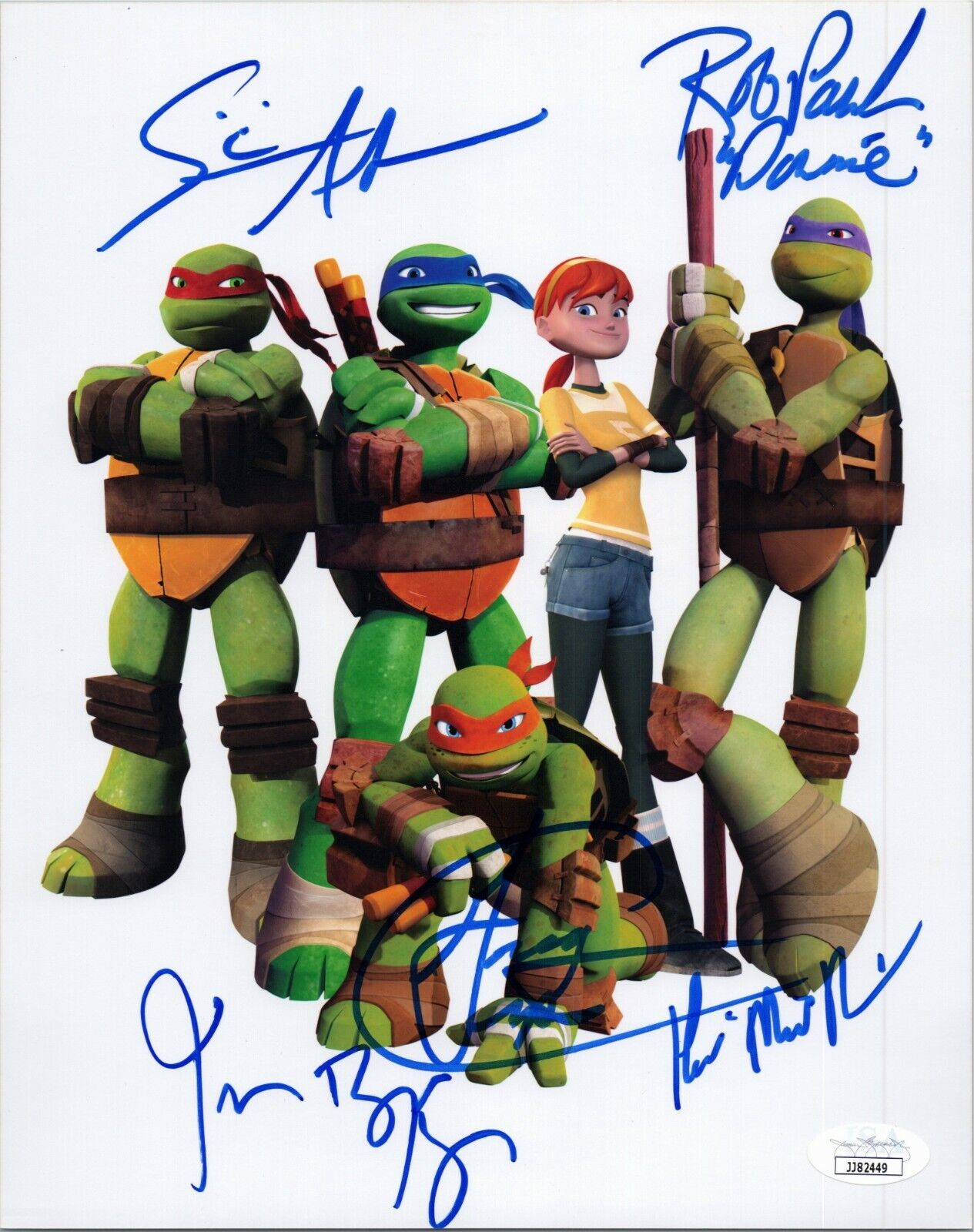 TEENAGE MUTANT NINJA TURTLES (Cast x5) Hand-Signed 8x10 Photo Poster painting (JSA COA) TMNT