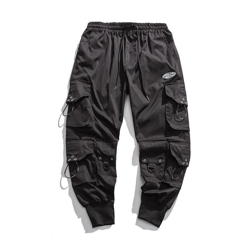 Functional wind paratrooper hip-hop drawstring trousers