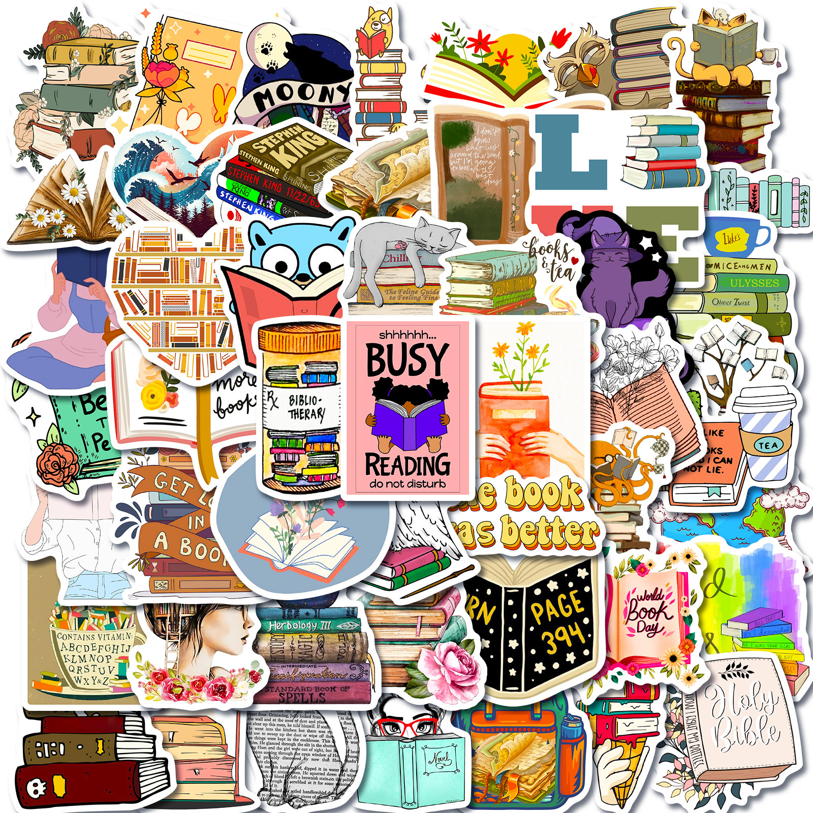 Ultimate Booklovers Sticker Pack - 50 Inspiring Reading & Planner Decals