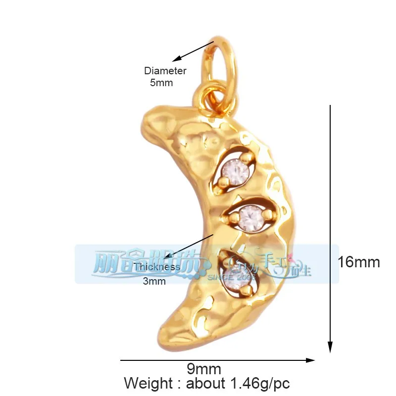 1 Piece 12 * 23mm 15*15mm 5*12mm Hole 5~5.9mm Half 925 Silver Zircon Sun Moon Pendant Jewelry Accessories