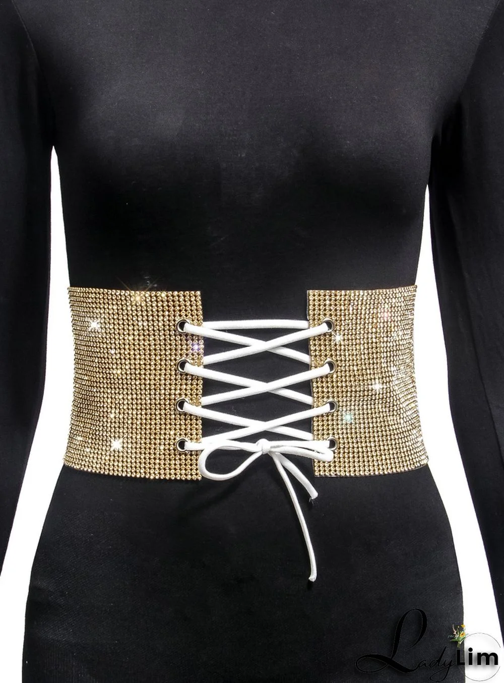 Fashion Beaded Lace-Up Waist Belt