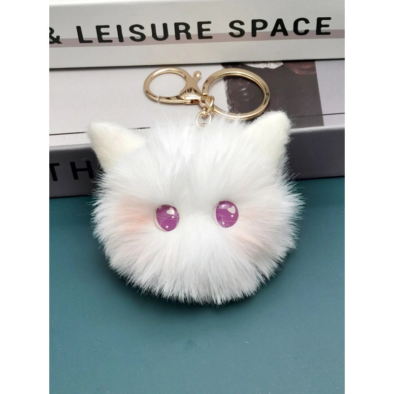 Plush Pendant Cat Keychain Blush Cat Ball Cartoon Hand-made Pendant Shake Tone Hot Doll Pendant