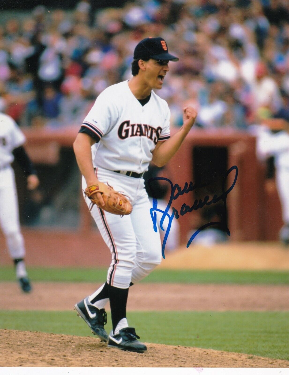 DAVE DRAVECKY SAN FRANCISO GIANTS ACTION SIGNED 8x10