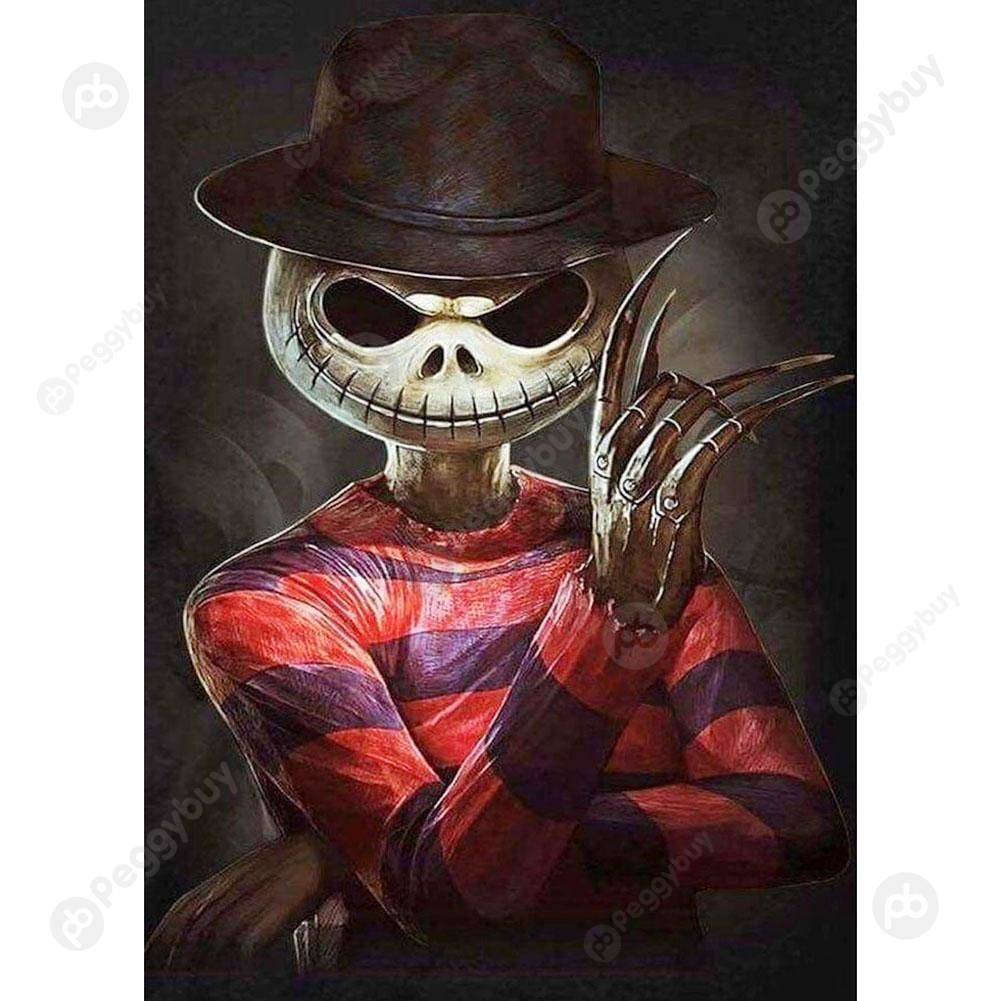 

30*40CM Round Drill Diamond Painting-Skull Human, 501 Original