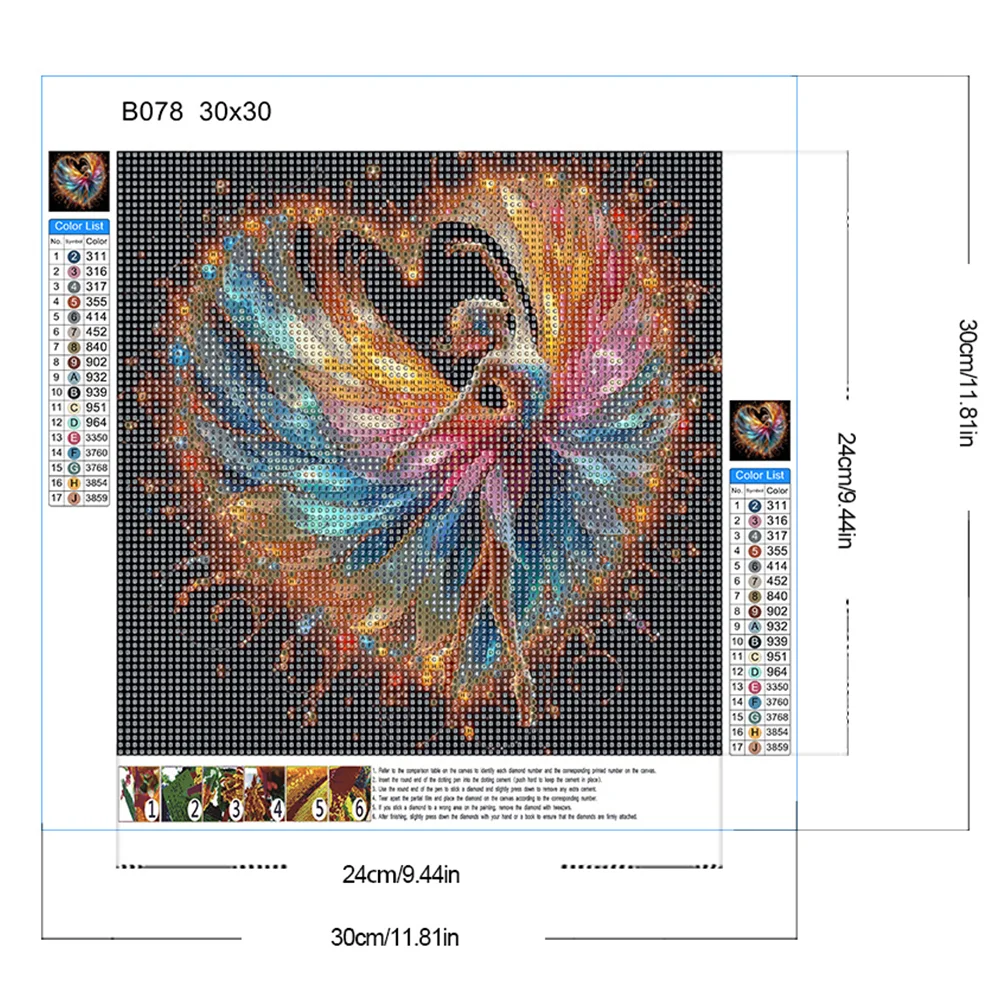 4pcs/Set Diamond Painting - Full Round Drill - Dancing Girl(Canvas|30*30cm)