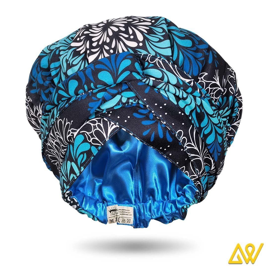 African Print Head Wrap With Satin-Lined-AW1981