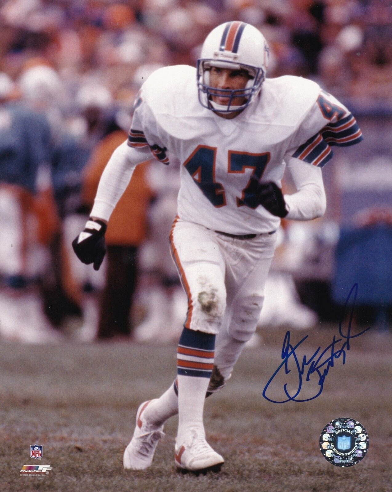 GLENN BLACKWOOD MIAMI DOLPHINS ACTION SIGNED 8x10