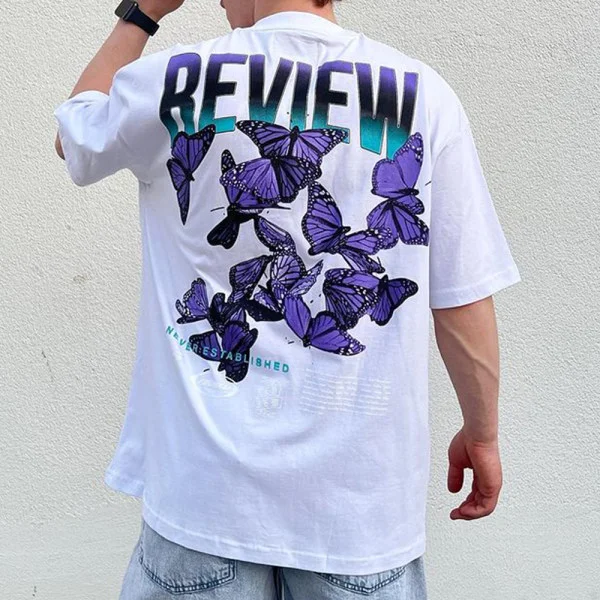 Fashion Street Style Butterfly Print Short Sleeve T-Shirt