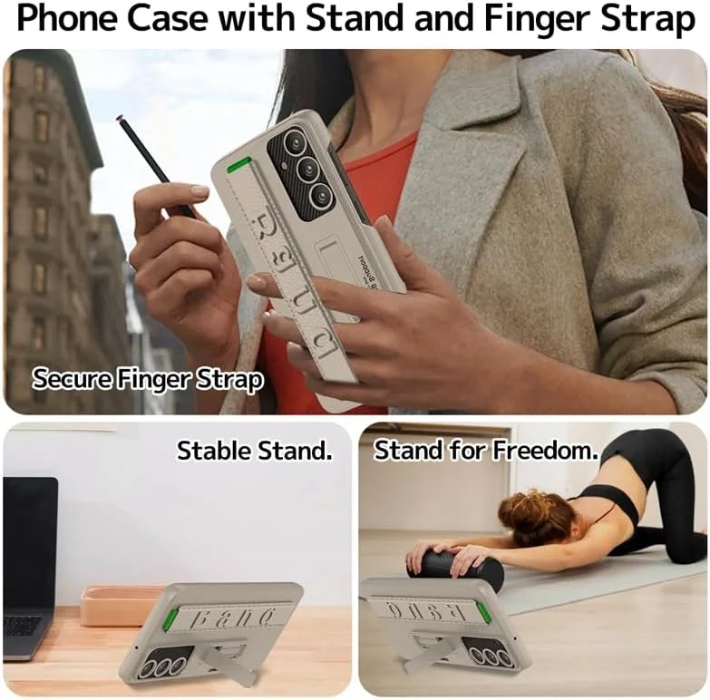 Suitable for S26 Ultra phone case, ultra-thin stand, elastic wrist strap, precision hole, shockproof protective case