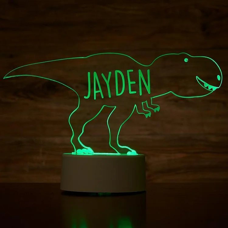Personalized Dinosaur Night Light Custom Name LED Lamp for Kids