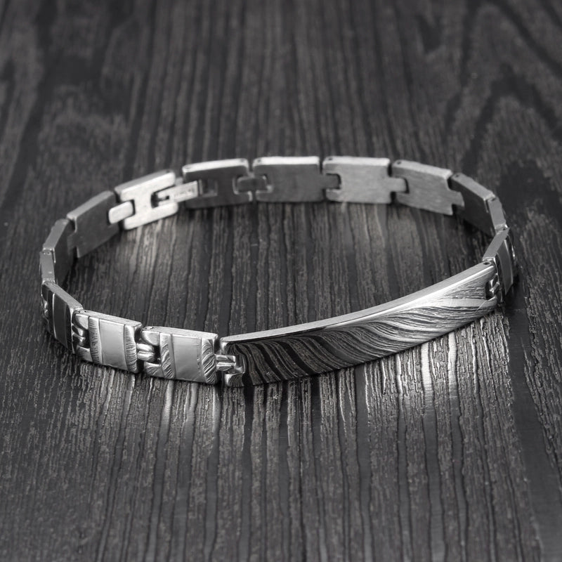 Modern Style Minimalist Solid Color 304 Stainless Steel ID Bracelet In Bulk