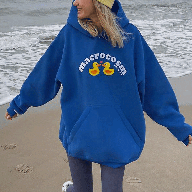 Women's Sunshine Girls Duckling Print Casual Hoodie