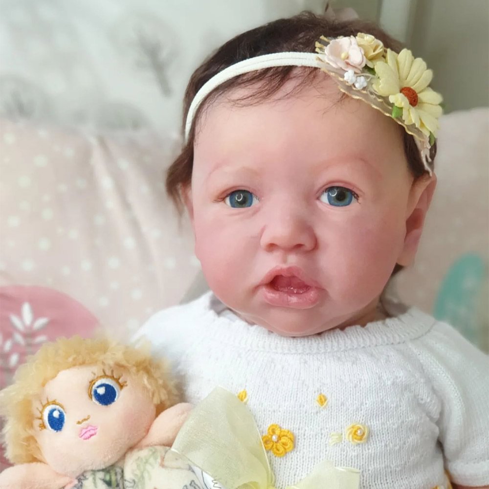 20'' Eyes Opened Lifelike Handmade Reborn Toddler Baby Girl Doll With Brown Hair Unique Rebirth Doll Named Stephanie