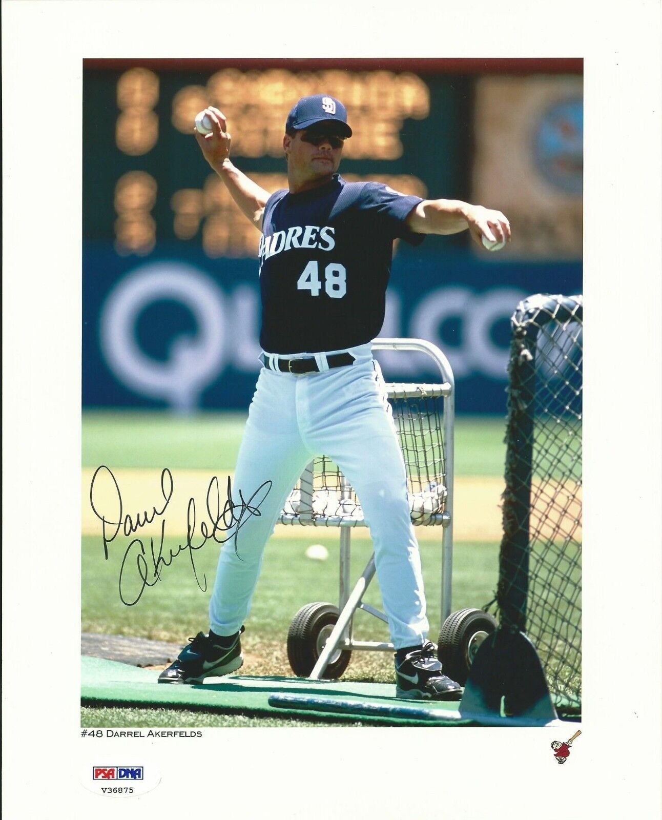 Darrel Akerfelds Signed Padres 8x10 Photo Poster painting PSA/DNA COA Picture Autograph Phillies