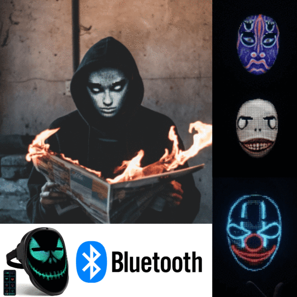 Customizable Halloween Led Bluetooth Mask
