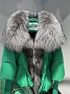 2023 Large Real Silver Fox Fur Collar with Knit Sleeve  Winter Women Coat White Duck Down Jacket Super Fashion Outerwear Luxury