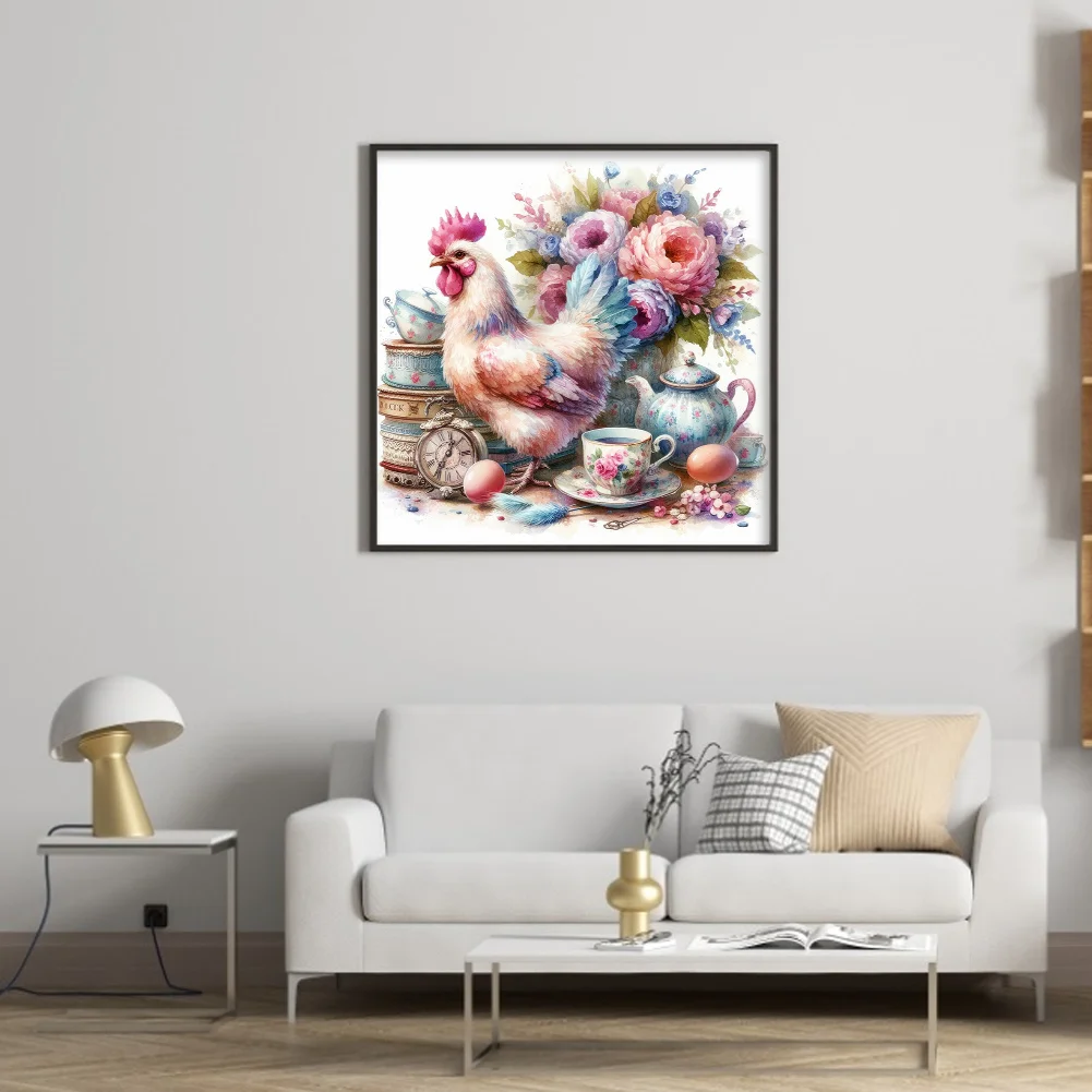 14CT Full Stamped Cross Stitch - Cock(Canvas|40*40CM)