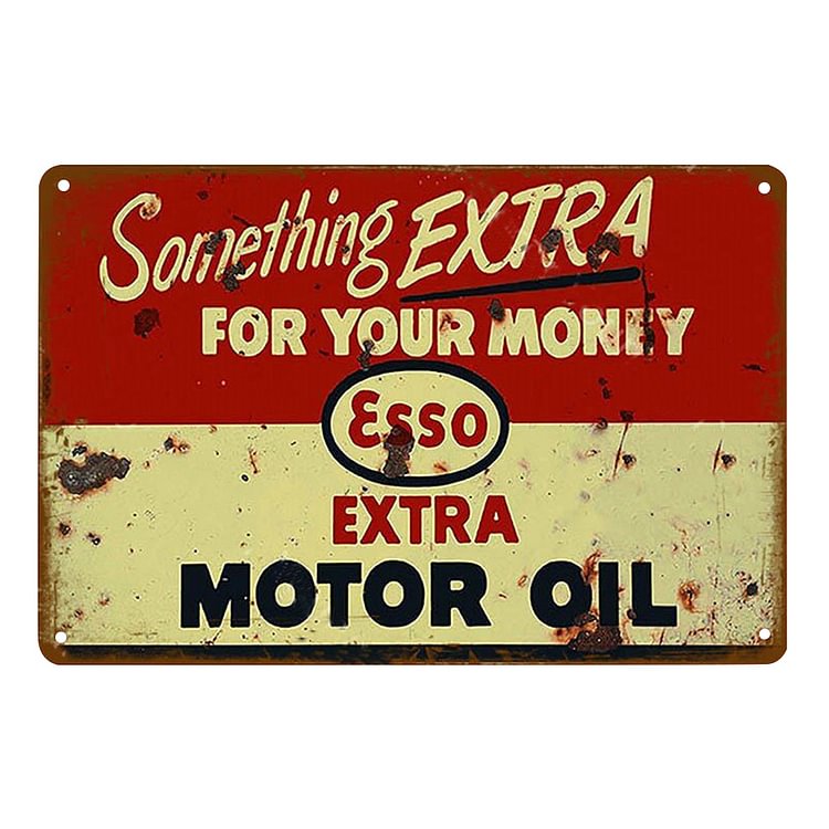 Esso Motor Oil Exxon Mobil - Vintage Tin Signs/Wooden Signs - 7.9x11.8in & 11.8x15.7in
