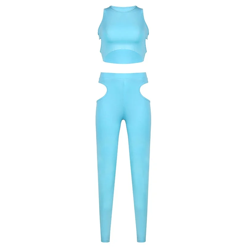 BIIKPIIK Women Skinny 2 Piece Sets Casual Lounge Wear Elegant Solid White Female Suits Basic Sportwear All-Match Tracksuits