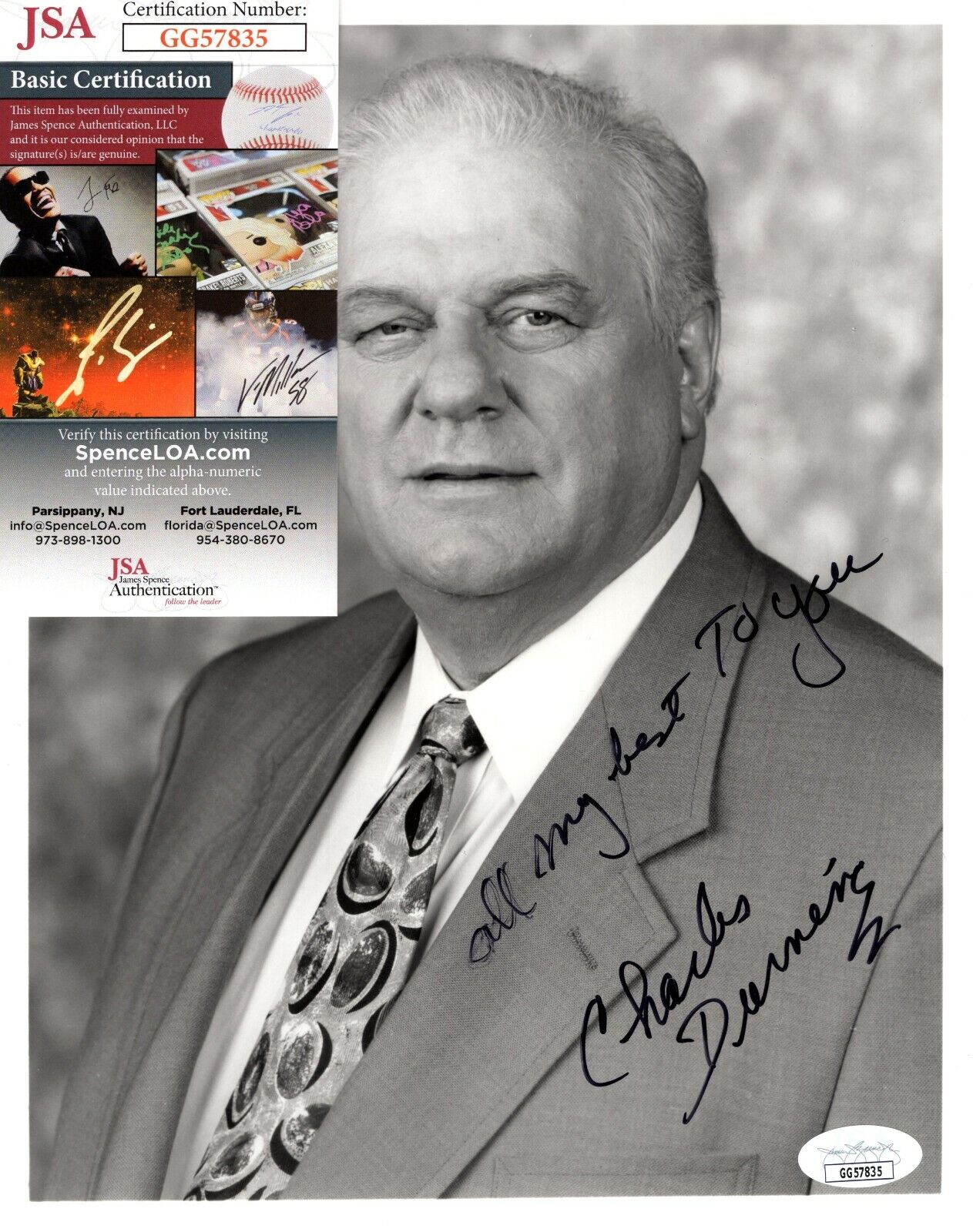 Charles Durning Actor Hand Signed 8x10 Photo Poster painting with JSA COA