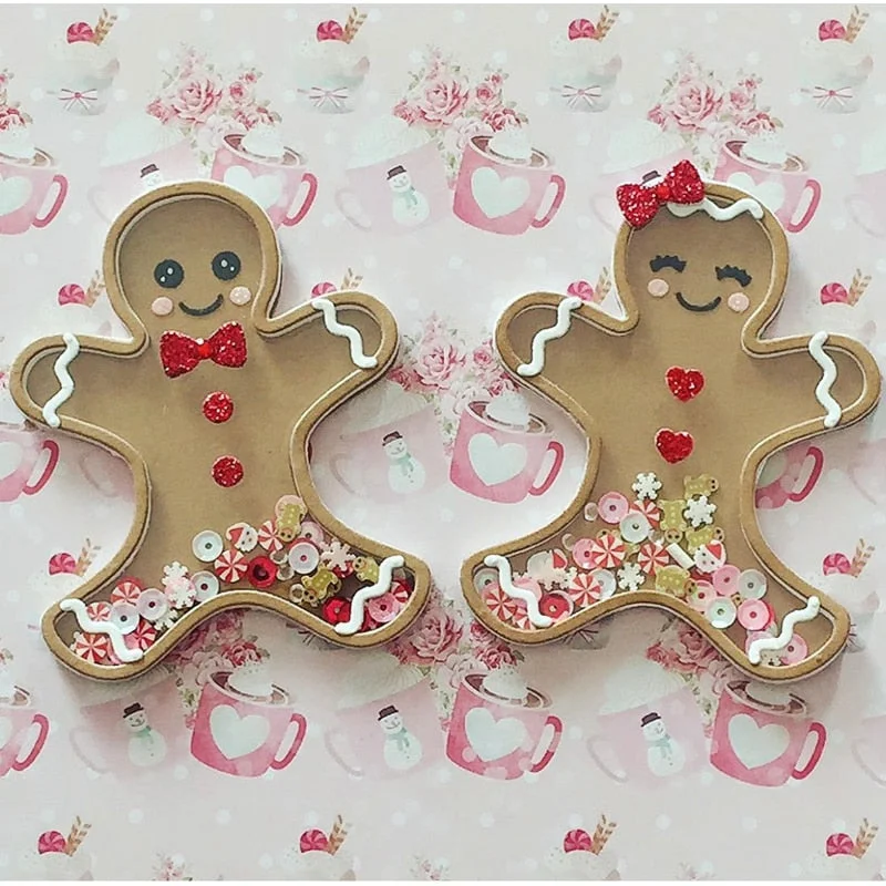 KLJUYP Cute Gingerbread Shaker Metal Cutting Dies Scrapbook Paper Craft Decoration dies scrapbooking