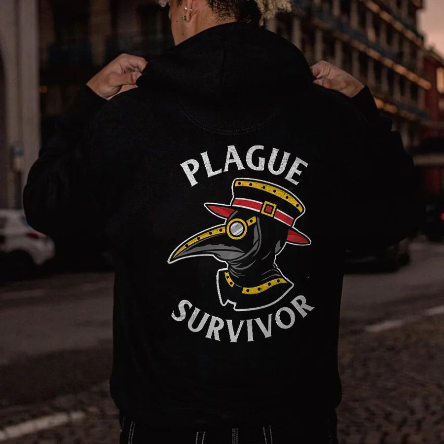 Plague Survivor Printed Men's Hoodie