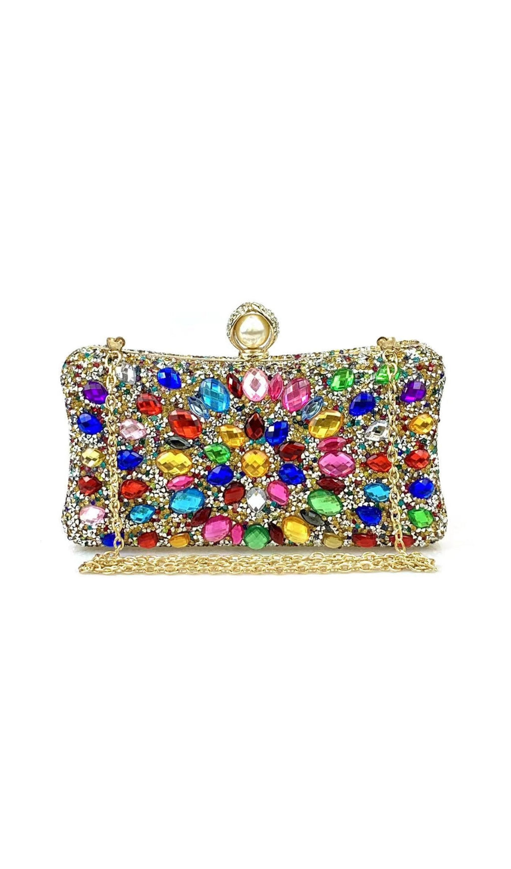 Multi Rhinestone Crystal Clutch Flowering Girl
