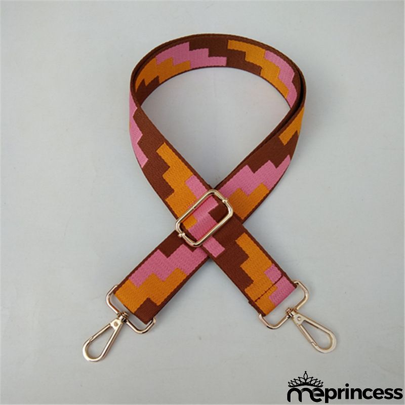 Women Fashion Color Block Adjustable Decompression Replacement Long Strap Bag Accessories