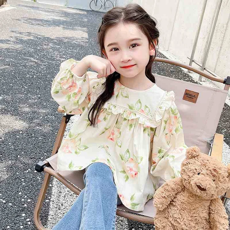 花柄 プルオーバー ファッション 超人気 長袖 女の子 キッズ シャツ