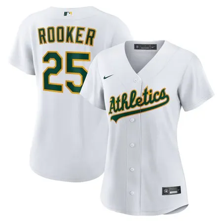 Women's Oakland Athletics #25 Brent Rooker  White Home Replica Jersey