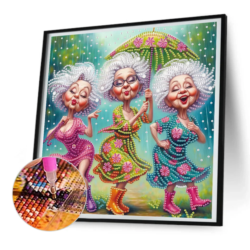Diamond Painting - Partial Special Shaped Drill - Granny(Canvas|30*30cm)