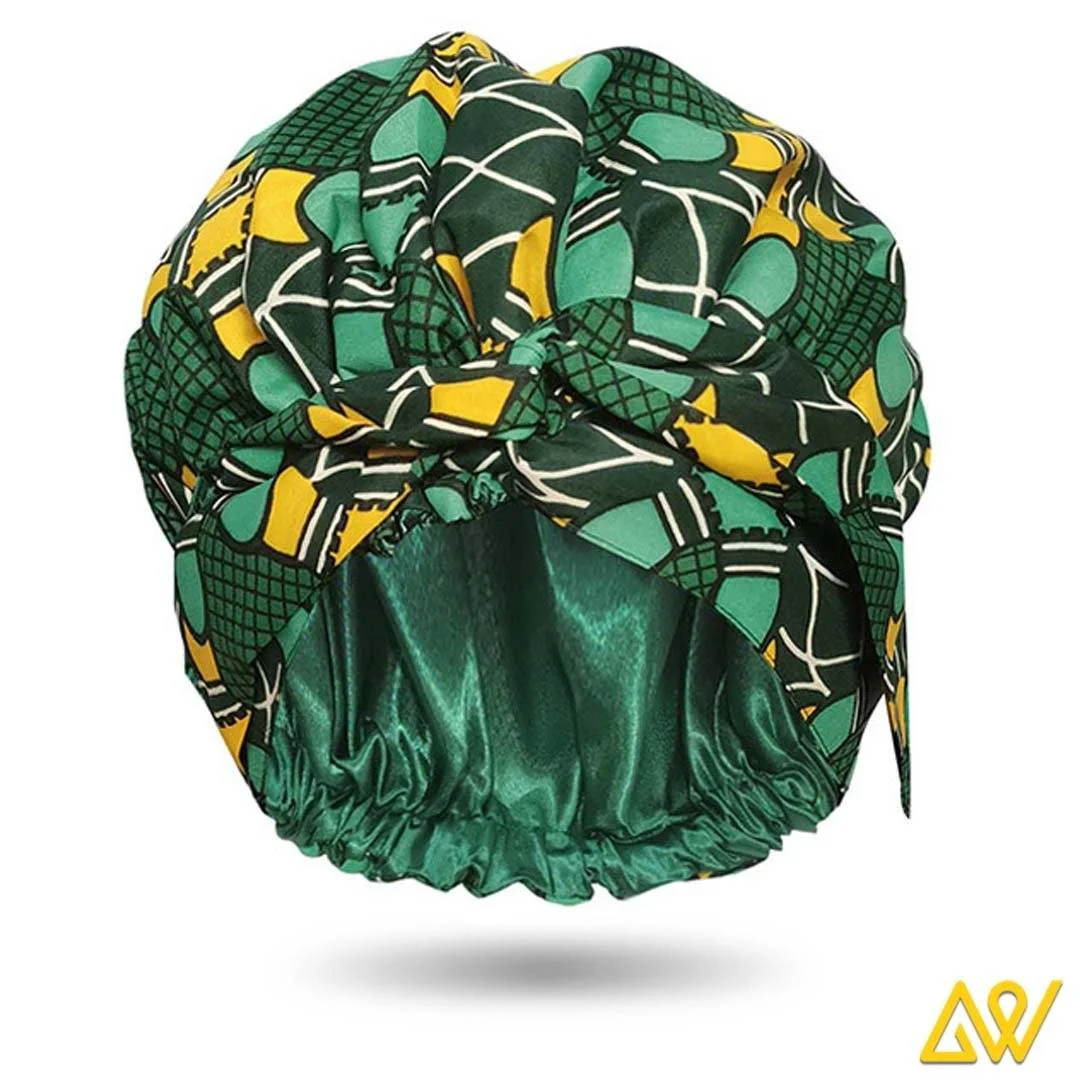 African Print Head Wrap With Satin-Lined(Hulk) -AW1851