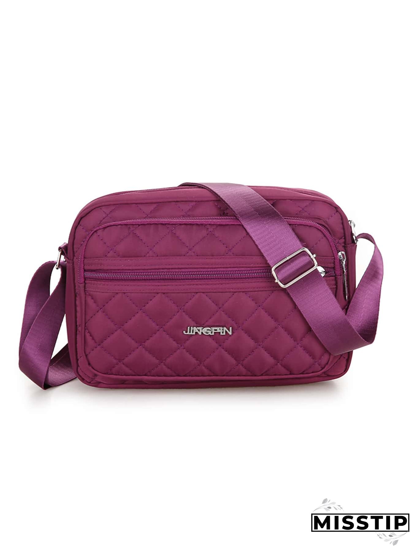 Quilted Letter Decor Square Bag