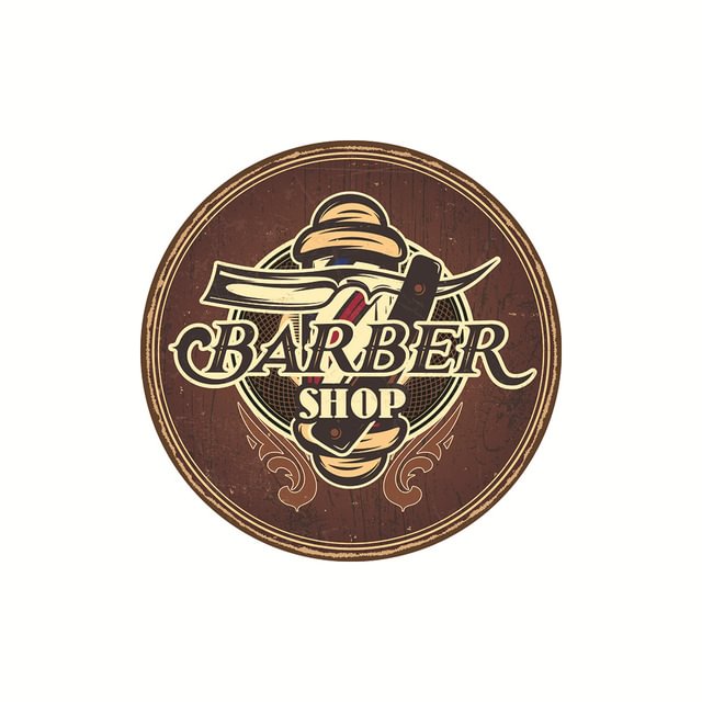 30*30cm - Barbershop - Round Tin Signs/Wooden Signs