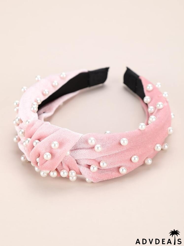 3pcs Faux Pearl Decor Hair Hoop
