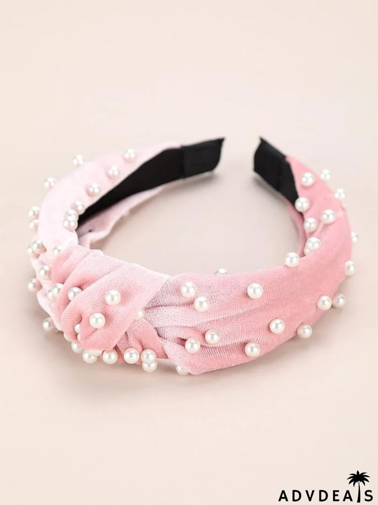 3pcs Faux Pearl Decor Hair Hoop