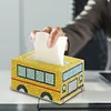 5D DIY Diamond Painting Handmade Crystal Square Tissue Box Kit (School Bus)
