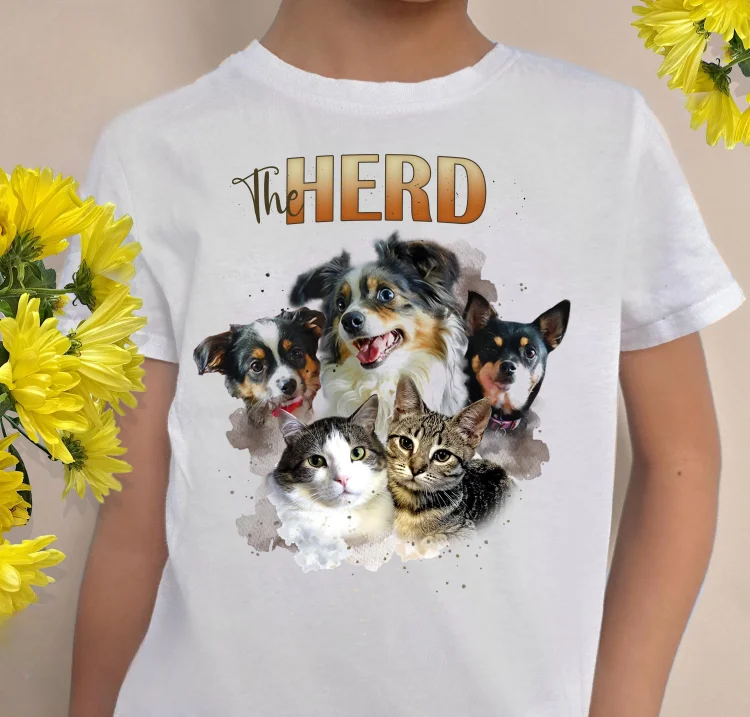 Custom Dogs and Cats T-shirt from Photos, Dog Shirt, Cat Shirt