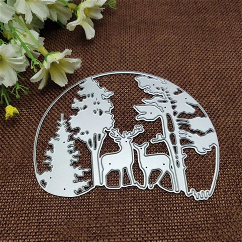 Nigikala Tree Animal Metal Cutting Dies Stencils Scrapbooking Decorative Embossing Folder Carbon Steel Paper Card DIY Die Cuts
