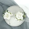 10PCS Babysbreath Rose Corsage Boutonniere Wrist Artificial Flower Wedding Catering Bridal Groom Guests Bouquets 