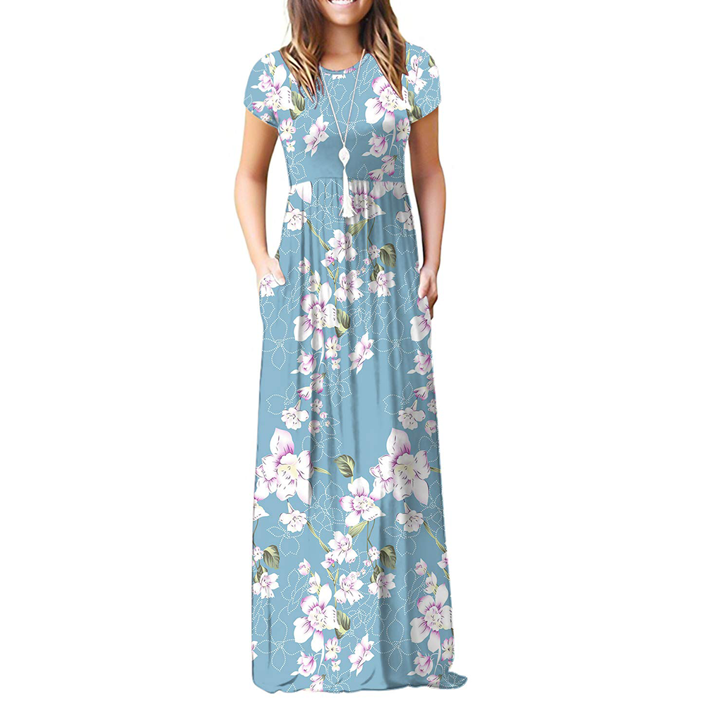 Basic Bae Full Size Round Neck Short Sleeve Dress with Pockets