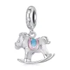 925 Sterling Silver White Carrousel Charm 