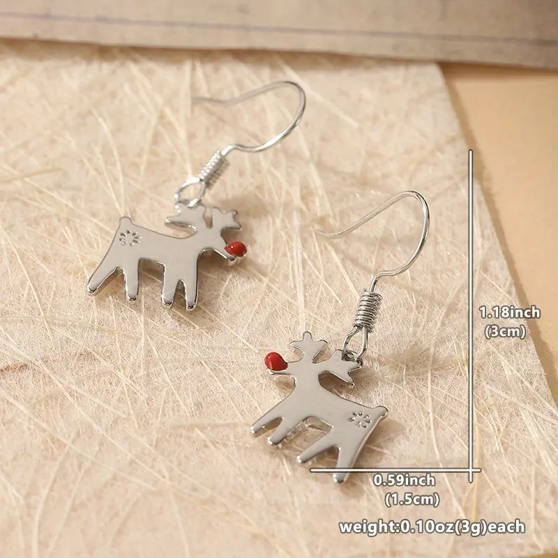 reindeer new reindeer earrings   reindeer earrings   the   reindeer christmas earrings silvery color reindeer earrings 3