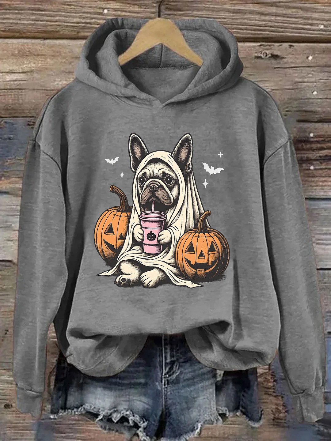 Halloween Shirt French Bulldog Ghost Hoodie